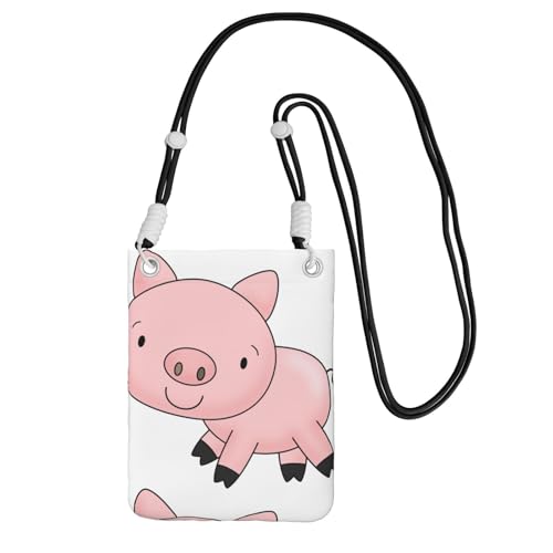 Kleine Umhängetasche, zum Tragen einer Handytasche, diagonal, Piggy Mini-Schultertasche, Geldbörse, Smartphone-Geldbörse von SMSJTMWHN