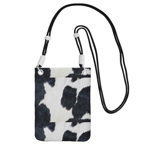 Kleine Umhängetasche, zum Tragen einer Handytasche, diagonal, Rindsleder, Mini-Schultertasche, Geldbörse, Smartphone-Geldbörse von SMSJTMWHN