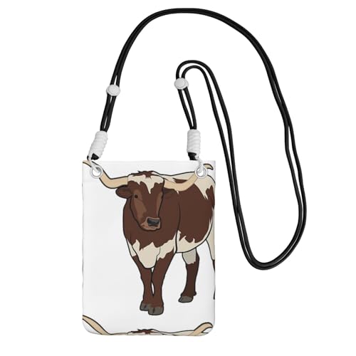 Kleine Umhängetasche, zum Tragen einer Handytasche, diagonal, Tierkuh, Mini-Schultertasche, Geldbörse, Smartphone-Geldbörse von SMSJTMWHN