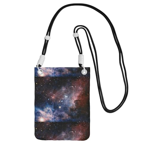 Kleine Umhängetasche, zum Tragen einer Handytasche, diagonal, Universum, Milchstraße, Galaxie, Mini-Schultertasche, Geldbörse, Smartphone-Geldbörse von SMSJTMWHN