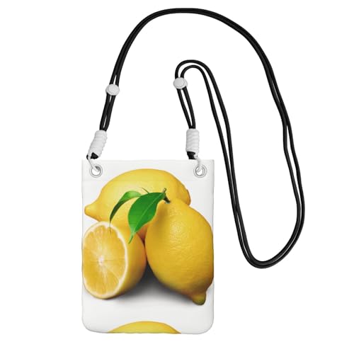 Kleine Umhängetasche, zum Tragen einer Handytasche, diagonal, Zitronengelb, Mini-Schultertasche, Geldbörse, Smartphone-Geldbörse von SMSJTMWHN
