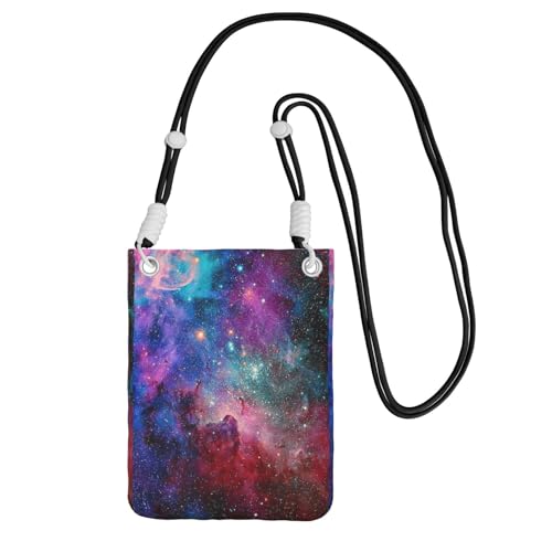 Kleine Umhängetasche, zum Tragen einer Handytasche, diagonal, bunt, Galaxie, Mini-Schultertasche, Geldbörse, Smartphone-Geldbörse Kleine Umhängetasche, zum Tragen einer Handytasche, diagonal, bunt, Galaxie, Mini-Schultertasche, Geldbörse, Smartphone-Geldbörse von SMSJTMWHN
