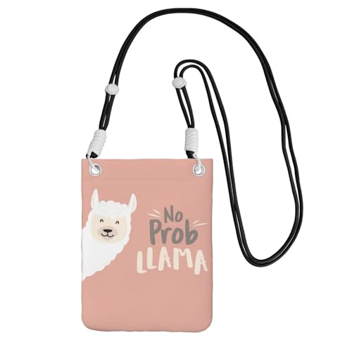 Kleine Umhängetasche, zum Tragen einer Handytasche, diagonal, niedliches Lama, Mini-Schultertasche, Geldbörse, Smartphone-Geldbörse von SMSJTMWHN