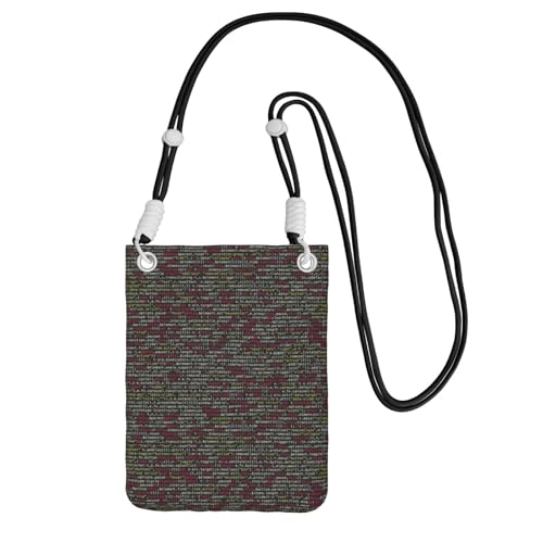 Kleine Umhängetasche, zum Tragen einer Handytasche, diagonaler Programmiercode, Mini-Schultertasche, Geldbörse, Smartphone-Geldbörse von SMSJTMWHN