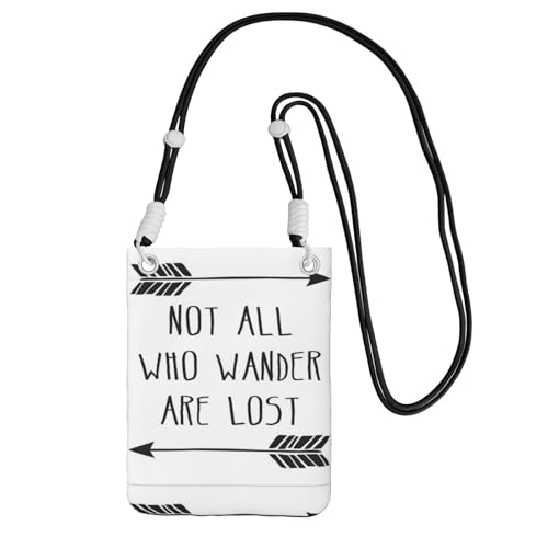 Kleine Umhängetasche mit einer Handytasche, diagonal, nicht alle, die wandern sind verloren, Mini-Schultertasche, Geldbörse, Smartphone-Geldbörse von SMSJTMWHN