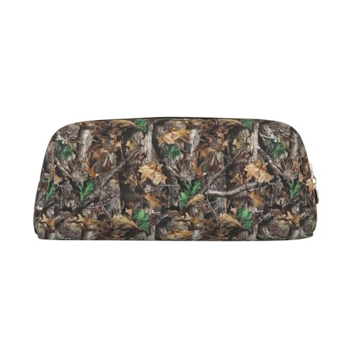 SMSJTMWHN Cold Tree Federmäppchen aus Leder, mit Camouflage-Muster, geräumig und stilvoll, mit Reißverschluss von SMSJTMWHN