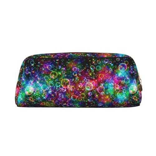 SMSJTMWHN Federmäppchen aus Leder, mit buntem Kunstdruck, geräumig und stilvoll, mit Reißverschluss, Büro-Federmäppchen von SMSJTMWHN