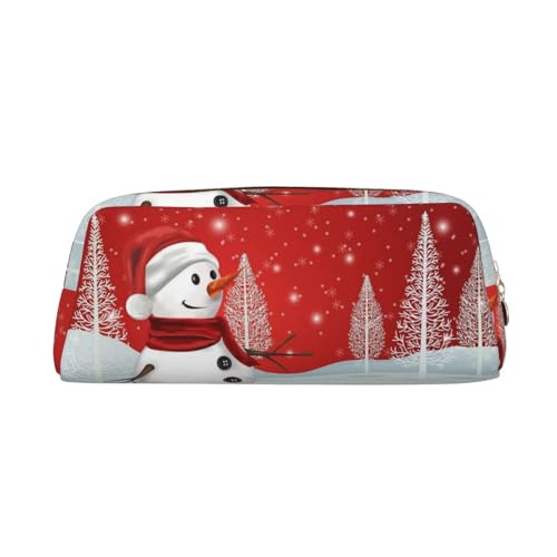 SMSJTMWHN Federmäppchen aus Leder mit Aufschrift "Merry Christmas Day", geräumig und stilvoll, mit Reißverschluss von SMSJTMWHN