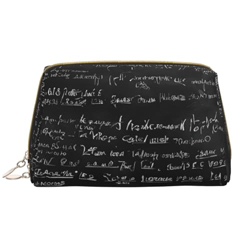 SMSJTMWHN Make-up-Tasche aus Leder mit abstraktem Wissenschafts-Chemie-Druck, stilvoll und langlebig, mehrere Fächer, wasserabweisend, Organizer mit hoher Kapazität für Reisen und Zuhause, von SMSJTMWHN