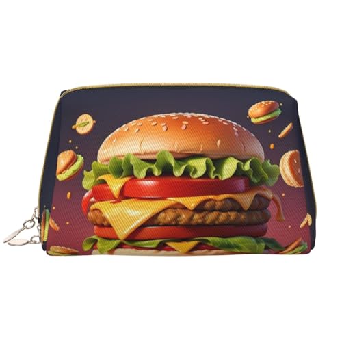 SMSJTMWHN Make-up-Tasche aus Leder mit frischem Gemüse-Druck, stilvolle und langlebige Leder-Make-up-Tasche, mehrere Fächer, wasserabweisend, Organizer mit hoher Kapazität für Reisen und Zuhause, von SMSJTMWHN