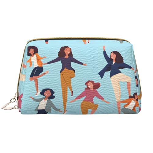 SMSJTMWHN Stylische und langlebige Leder-Make-up-Tasche mit mehreren Fächern, wasserabweisend, hohe Kapazität, Organizer für Reisen und Zuhause, Weiss/opulenter Garten, Einheitsgröße von SMSJTMWHN