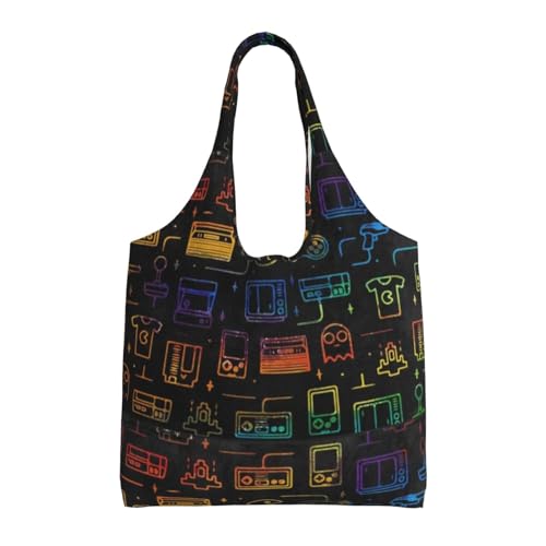 SMSJTMWHN Wiederverwendbare Einkaufstasche für die Küche, Spiel, Video, Gaming, Muster, Leinen-Tragetasche, ästhetisch, wiederverwendbar, Schultertasche für Fitnessstudio, Reisen, Arbeit SMSJTMWHN Wiederverwendbare Einkaufstasche für die Küche, Spiel, Video, Gaming, Muster, Leinen-Tragetasche, ästhetisch, wiederverwendbar, Schultertasche für Fitnessstudio, Reisen, Arbeit von SMSJTMWHN