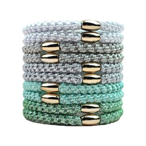 10 Stück Haargummis Damen Mädchen Mehrfarbiger Geflochtene Haarbänder Boho Pferdeschwanzhalter mit Perlen Elastisch Zopfgummi Scrunchies Stylischer Haarschmuck Armband für dick lockig Haare von SMTCM