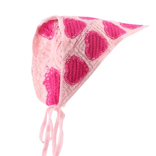 2 Stück Häkel Bandana Damen Gestrickt Stirnbänd Dreieck Kopftücher Turban Blume Haarschal Boho Haarband Haarreifen Handgemachte Haarschmuck Dreieckstuch Floral Hair Headwrap für Mädchen Frauen von SMTCM