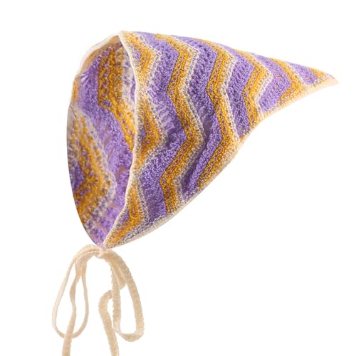 2 Stück Häkel Bandana Damen Gestrickt Stirnbänd Dreieck Kopftücher Turban Blume Haarschal Boho Haarband Haarreifen Handgemachte Haarschmuck Dreieckstuch Floral Hair Headwrap für Mädchen Frauen von SMTCM