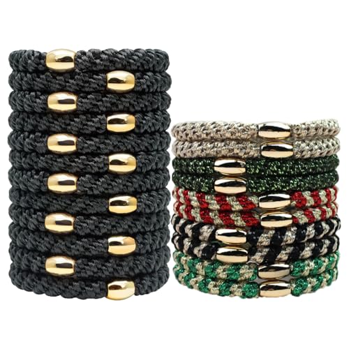 20 Stück Haargummis Damen Mädchen Mehrfarbiger Geflochtene Haarbänder Boho Pferdeschwanzhalter mit Perlen Elastisch Zopfgummi Scrunchies Stylischer Haarschmuck Armband für dick lockig Haare von SMTCM