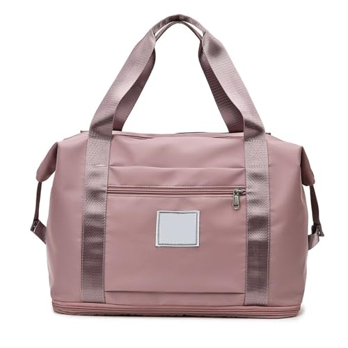 21L Sporttasche Faltbare Reisetasche mit Nassfach Weekender Tasche mit Erweiterbarem Doppellagige Trainingstasche Wasserdicht Gym Travel Bag Oxford Stoff Handgepäck Tasche Damen Herren Rosa von SMTCM