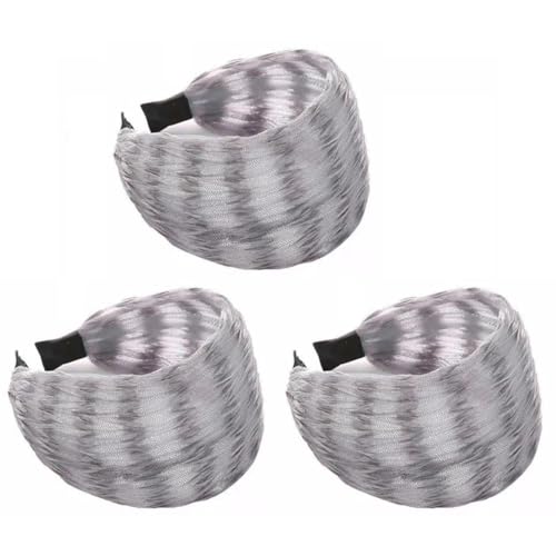 3 Pcs Damen Breiter Haarreif Spitze Welle Muste Haarbänd Breitseite Haarreifen mit Zähnen Rutschfestes Haarschmuck Haarkranz Vintage Kopfband mit Plissierter Spitzenhaarbänd Haarreifen Mädchen von SMTCM