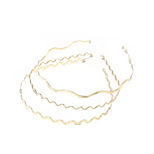 3 Stück Haarreif Metall Schmal Welle Haarband Dünner Haarreifen Hochzeit Brautstirnband Metallisch Wellige Weihnachts Haarschmuck Rutschfest Haarbänder für Damen Mädchen Outdoor Sports Make-up von SMTCM