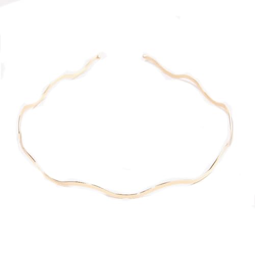 3 Stück Haarreif Metall Schmal Welle Haarband Dünner Haarreifen Hochzeit Brautstirnband Metallisch Wellige Weihnachts Haarschmuck Rutschfest Haarbänder für Damen Mädchen Outdoor Sports Make-up von SMTCM