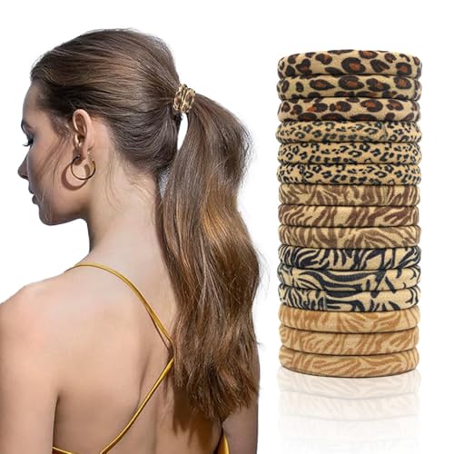 30 Stück Haargummi Damen Leoparden Zopfgummis Elastische Haarbänd Stoff Nahtlose Haarringe Leopard Haarseile Stirnband Tierdruck Pferdeschwanz Gummi Haarschmuck Pferdeschwanzhalter für Mädchen von SMTCM