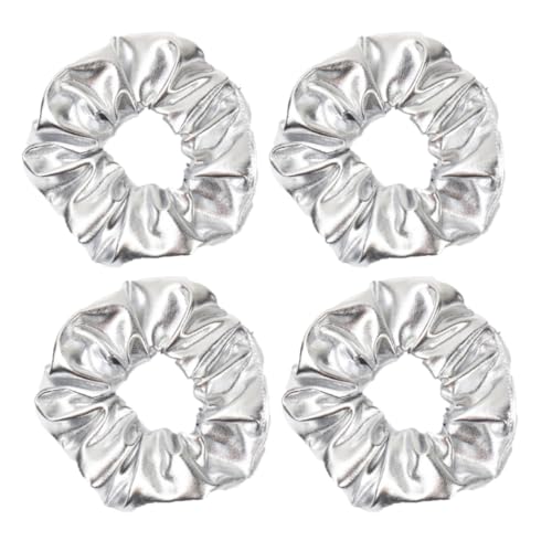 4 Stück Leder Haargummis Groß Scrunchies Elastische Zopfgummis Dicke Haarbänder Pferdeschwanzhalter Dickdarm Scrunchie Haarschmuck Gummibänder Pferdeschwanzgummi Hair Ties Für Frauen Mädchen von SMTCM
