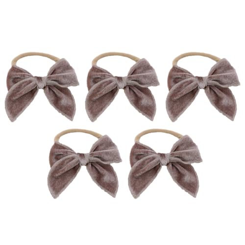 5 Stück Baby Stirnbänder Samt Haarband Kinder Schleifen Babyschmuck Haarschleife Mädchen Headband Neugeborene Headwrap Haargummi mit Schleife Haarschmuck für Kleinkind Geburtstag Weihnachten von SMTCM