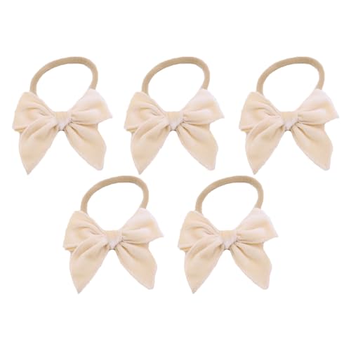 5 Stück Baby Stirnbänder Samt Haarband Kinder Schleifen Babyschmuck Haarschleife Mädchen Headband Neugeborene Headwrap Haargummi mit Schleife Haarschmuck für Kleinkind Geburtstag Weihnachten von SMTCM