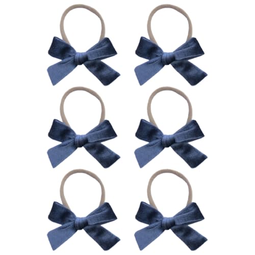 6 Stück Baby Stirnbänder Samt Haarband Kinder Schleifen Babyschmuck Haarschleife Mädchen Headband Neugeborene Headwrap Haargummi mit Schleife Haarschmuck für Kleinkind Geburtstag Weihnachten von SMTCM