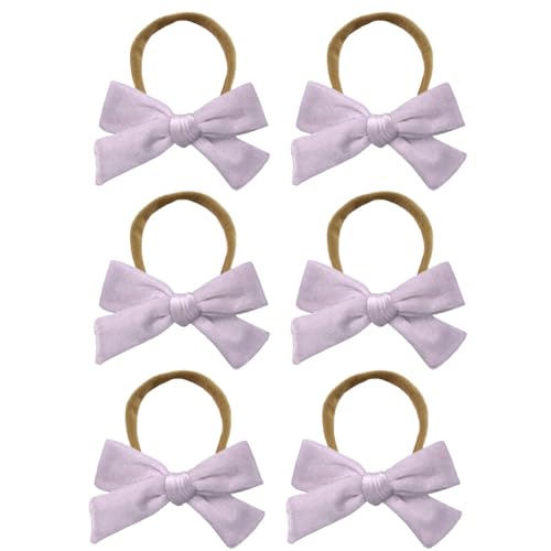 6 Stück Baby Stirnbänder Samt Haarband Kinder Schleifen Babyschmuck Haarschleife Mädchen Headband Neugeborene Headwrap Haargummi mit Schleife Haarschmuck für Kleinkind Geburtstag Weihnachten von SMTCM