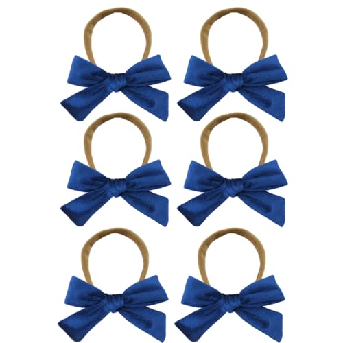 6 Stück Baby Stirnbänder Samt Haarband Kinder Schleifen Babyschmuck Haarschleife Mädchen Headband Neugeborene Headwrap Haargummi mit Schleife Haarschmuck für Kleinkind Geburtstag Weihnachten von SMTCM