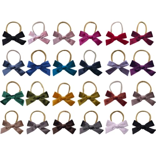 6 Stück Baby Stirnbänder Samt Haarband Kinder Schleifen Babyschmuck Haarschleife Mädchen Headband Neugeborene Headwrap Haargummi mit Schleife Haarschmuck für Kleinkind Geburtstag Weihnachten von SMTCM