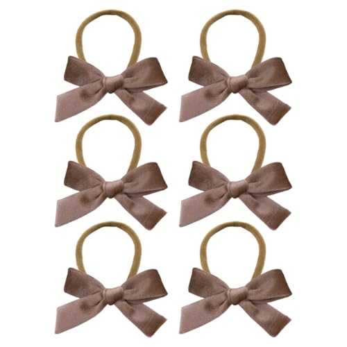 6 Stück Baby Stirnbänder Samt Haarband Kinder Schleifen Babyschmuck Haarschleife Mädchen Headband Neugeborene Headwrap Haargummi mit Schleife Haarschmuck für Kleinkind Geburtstag Weihnachten von SMTCM