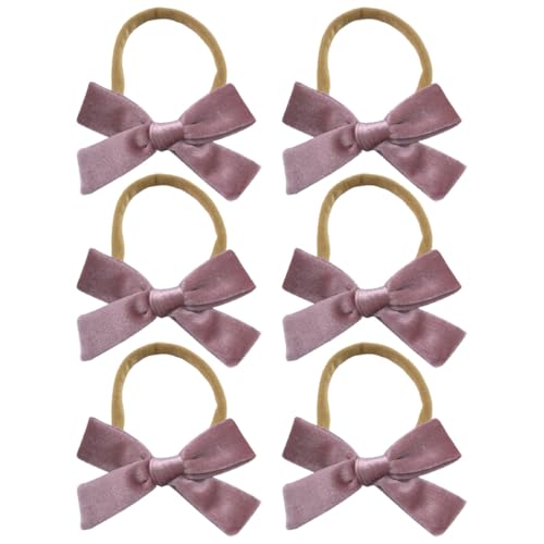 6 Stück Baby Stirnbänder Samt Haarband Kinder Schleifen Babyschmuck Haarschleife Mädchen Headband Neugeborene Headwrap Haargummi mit Schleife Haarschmuck für Kleinkind Geburtstag Weihnachten von SMTCM