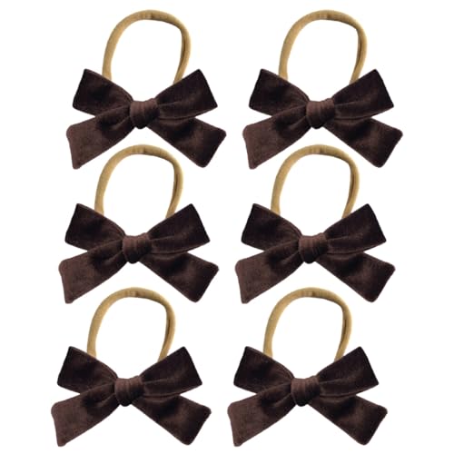 6 Stück Baby Stirnbänder Samt Haarband Kinder Schleifen Babyschmuck Haarschleife Mädchen Headband Neugeborene Headwrap Haargummi mit Schleife Haarschmuck für Kleinkind Geburtstag Weihnachten von SMTCM