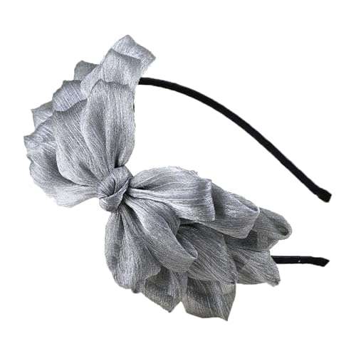 Damen Haarreif mit große Schleife Organza Stirnband Haarband Kopfband Tüll Spitze Schleifen Haarschmuck Breiter Mesh Bowknot Haarreifen Hochzeit Haarkranz Kopfschmuck für Mädchen Lolita 1Stück von SMTCM