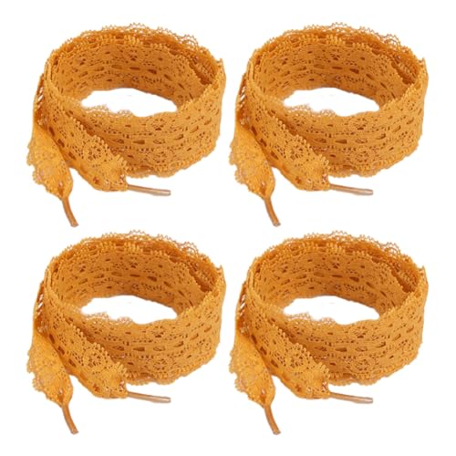 Schnürsenkel 4 paar Seide Schnürsenkel Schleifenschnürsenkel Schleifenbänder 100cm Lang für süße Damen Mädchen Sportschuhe Laufschuhe Turnschuhe Samba Schuhe Segeltuchschuhe Lederschuhe von SMTCM