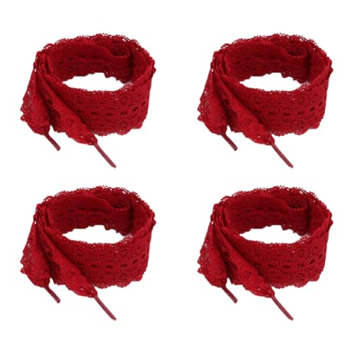 Schnürsenkel 4 paar Seide Schnürsenkel Schleifenschnürsenkel Schleifenbänder 100cm Lang für süße Damen Mädchen Sportschuhe Laufschuhe Turnschuhe Samba Schuhe Segeltuchschuhe Lederschuhe von SMTCM