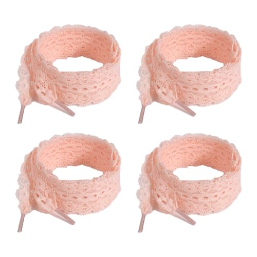 Schnürsenkel 4 paar Seide Schnürsenkel Schleifenschnürsenkel Schleifenbänder 120cm Lang für süße Damen Mädchen Sportschuhe Laufschuhe Turnschuhe Samba Schuhe Segeltuchschuhe Lederschuhe von SMTCM