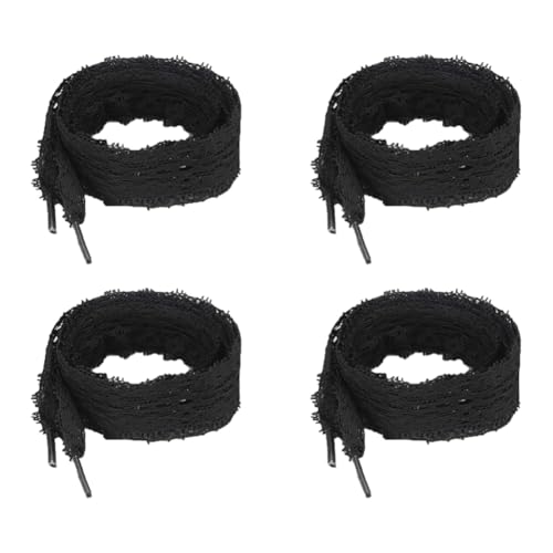 Schnürsenkel 4 paar Seide Schnürsenkel Schleifenschnürsenkel Schleifenbänder 140cm Lang für süße Damen Mädchen Sportschuhe Laufschuhe Turnschuhe Samba Schuhe Segeltuchschuhe Lederschuhe von SMTCM