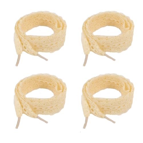 Schnürsenkel 4 paar Seide Schnürsenkel Schleifenschnürsenkel Schleifenbänder 140cm Lang für süße Damen Mädchen Sportschuhe Laufschuhe Turnschuhe Samba Schuhe Segeltuchschuhe Lederschuhe von SMTCM