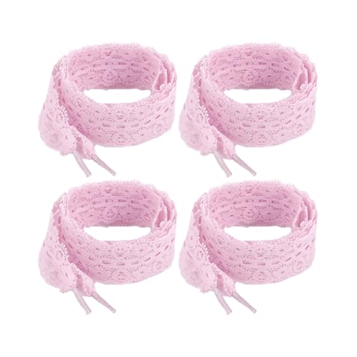 Schnürsenkel 4 paar Seide Schnürsenkel Schleifenschnürsenkel Schleifenbänder 80cm Lang für süße Damen Mädchen Sportschuhe Laufschuhe Turnschuhe Samba Schuhe Segeltuchschuhe Lederschuhe von SMTCM