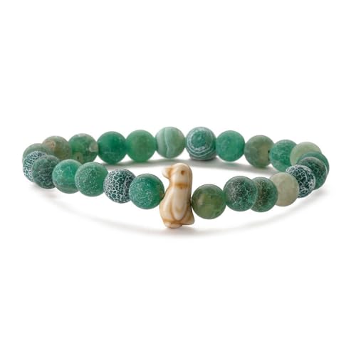 8mm Grünes Verwittertes Perlen ArmbandKinder Cartoon Anhänger Stretch Armband Süßes Pinguin Tier Thema Glücksarmband Freundschaftsarmband Geschenk für Jungen und Mädchen von SMTSEC