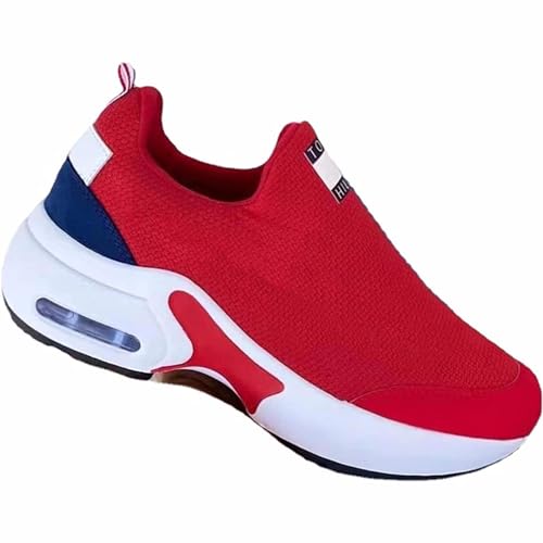 Damen Therapeutische Diabetiker Schuhe Laufschuhe Hallux Valgus Schuhe Für Geschwollene Füße, Leichtgewichts Atmungsaktiv rutschfest Turnschuhe Arthritis Ödem Orthopädische Schuhe,Red-39 EU von SMTSEC