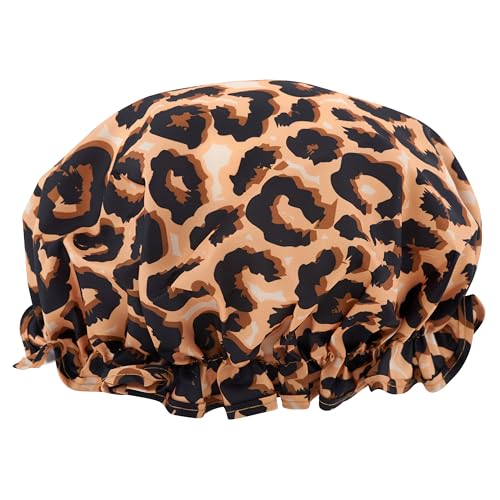 SMUG Duschhaube – wasserdichte Duschhaube mit elastischem Futter – drei Drucke erhältlich – Duschen, Kochen, Spa-Salon, Schlafen, Make-up – Duschhauben für Damen, langes Haar, kurzes Haar – Leopard SMUG Duschhaube – wasserdichte Duschhaube mit elastischem Futter – drei Drucke erhältlich – Duschen, Kochen, Spa-Salon, Schlafen, Make-up – Duschhauben für Damen, langes Haar, kurzes Haar – Leopard von SMUG