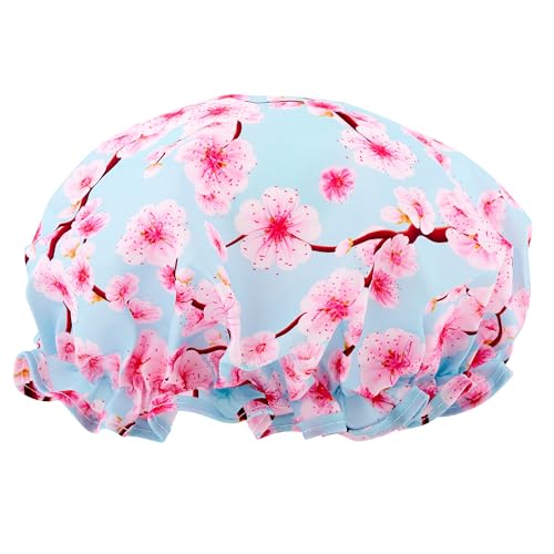 SMUG Duschhaube – wasserdichte Duschhaube mit elastischem Futter – drei Drucke erhältlich – Duschen, Kochen, Spa-Salon, Schlafen, Make-up – Duschhauben für Damen, langes Haar, kurzes Haar von SMUG