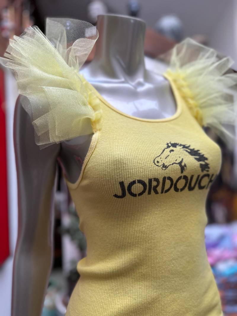Jordouche Parody Jordache 80Er Jahre Lustiges Unisex Graffiti Urban Soft Tank Top Singlet Rüschenärmel M von SMVinc