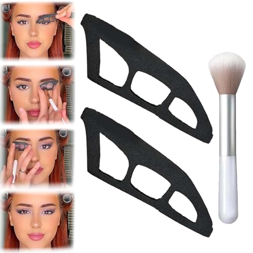Eyetour Lidschatten-Tool, Lidschatten-Schablonen für die Augen, Eyeliner-Vorlage für Frauen mit Pinsel, Augen-Make-up-Hilfe, für perfektes Augen-Make-up mit Flügeln Eyetour Lidschatten-Tool, Lidschatten-Schablonen für die Augen, Eyeliner-Vorlage für Frauen mit Pinsel, Augen-Make-up-Hilfe, für perfektes Augen-Make-up mit Flügeln von SMXTJBAI