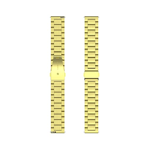 SMYAOSI 20mm Metall Uhrenarmband für Xiaomi Watch 2 Smartwatch, Ersatz Poliert Edelstahl Gebürstet Armband für Herren Damen Xiaomi Watch 2 Strap mit Schmetterlingsschnalle (Gold) von SMYAOSI