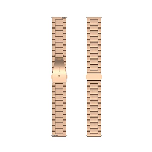 SMYAOSI 20mm Metall Uhrenarmband für Xiaomi Watch 2 Smartwatch, Ersatz Poliert Edelstahl Gebürstet Armband für Herren Damen Xiaomi Watch 2 Strap mit Schmetterlingsschnalle (Gold Rosa) von SMYAOSI